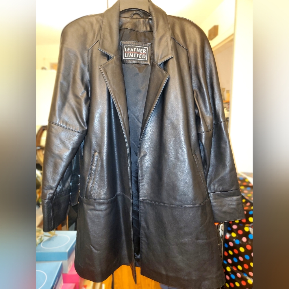 Black Women's Soft Butter  Leather Coat